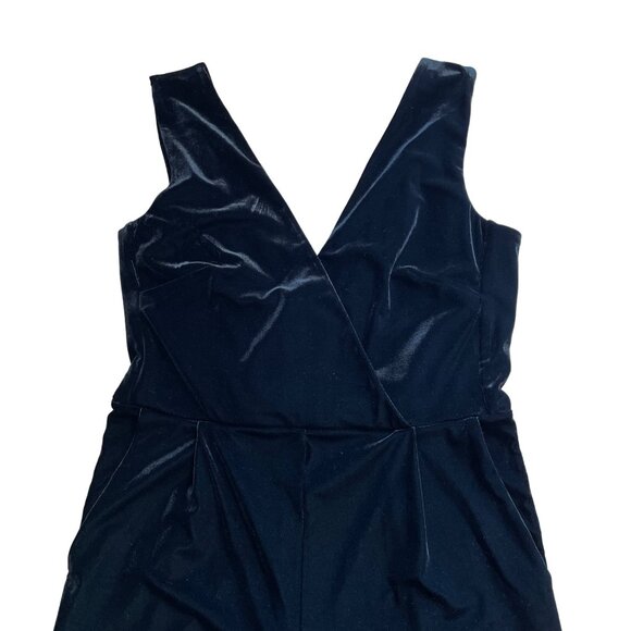 FRENCH CONNECTION JUMPSUIT MARIE STINA VELVET V-NECK SIZE 10 BLACK POCKETS NWT - Picture 7 of 15